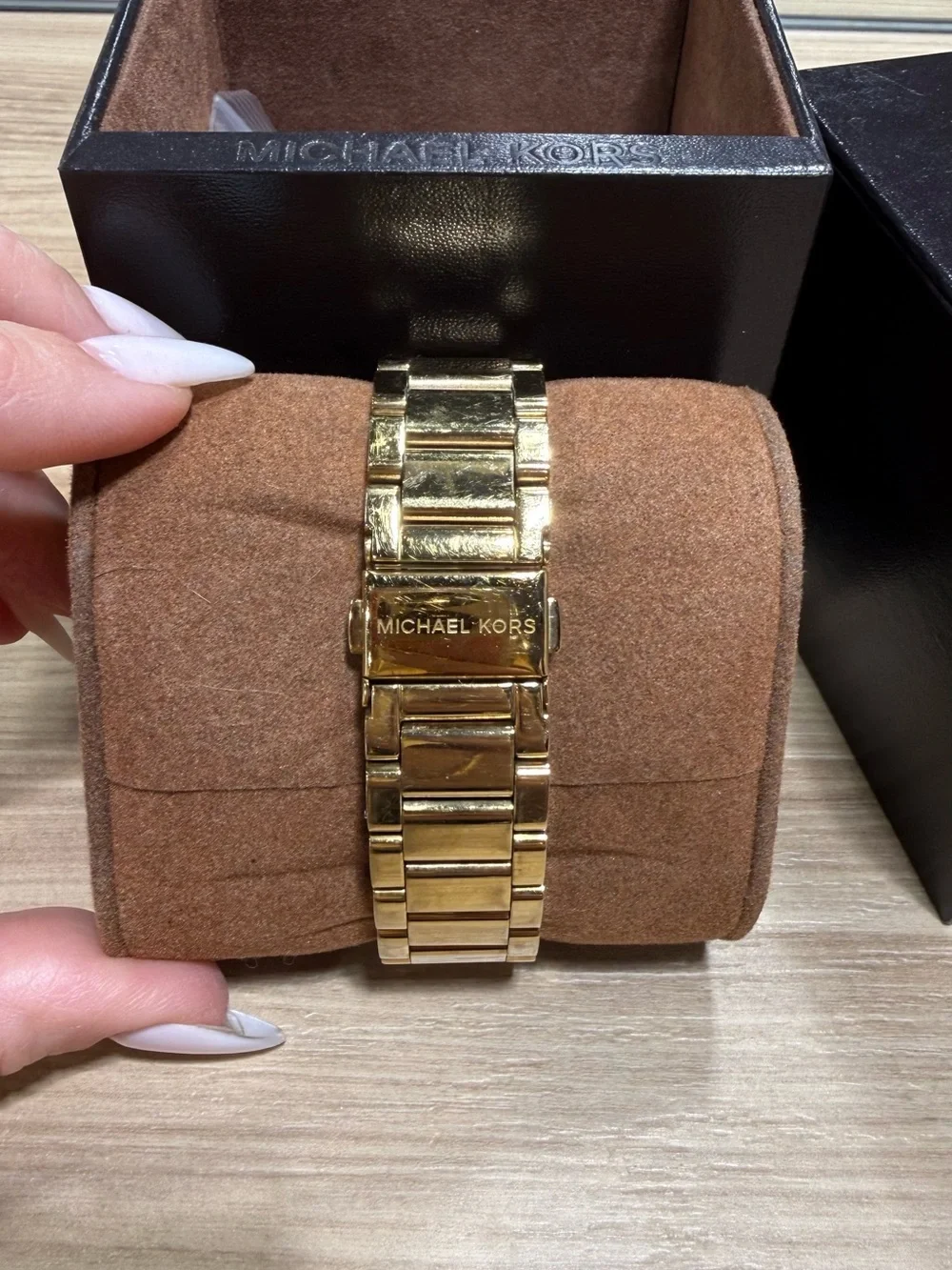 Michael Kors Gold-Tone Crystal Mother-of-Pearl Dial Women's Watch